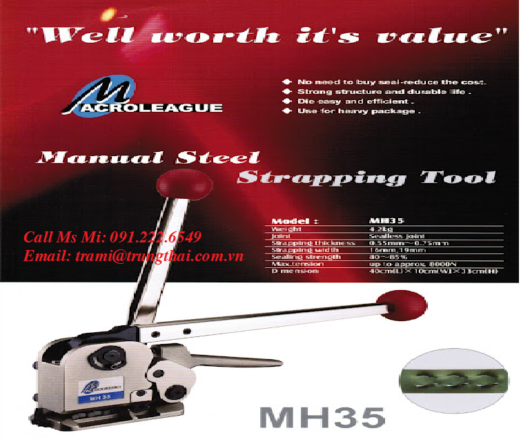 Dụng cụ đai đóng gói hàng hóa 3 trong 1 cầm tay MH35